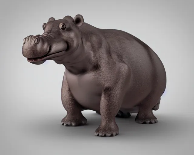 Prompt: cartoon hippopotamus vinyl figure, figure photography, anime stylized, high detail, 3D sculpture, product photography, studio lighting - H 640