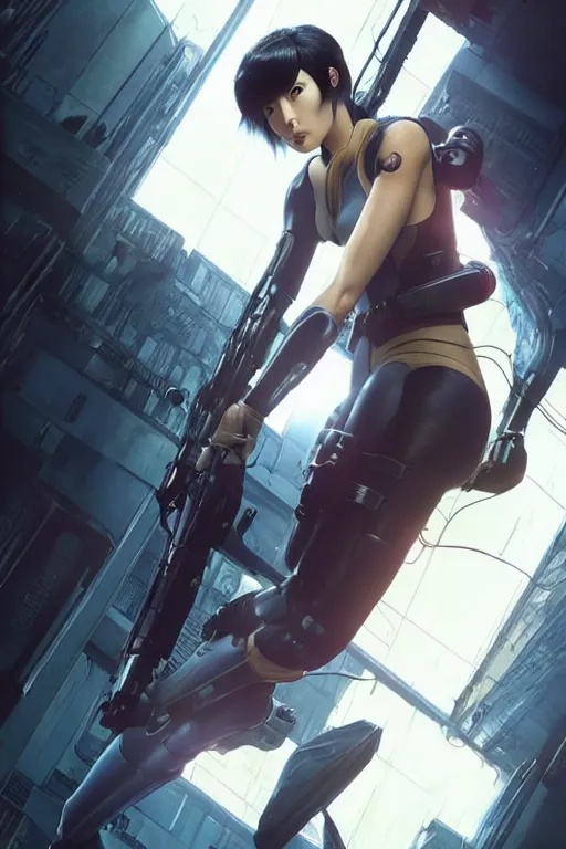 Image similar to weta disney pixar movie still portrait photo of motoko kusanagi the major ghost in the shell : : as cyborg woman by pixar : : by weta, wlop, ilya kuvshinov, rossdraws, artgerm, maxim cover, octane render, anime, octane render, 3 d, volumetric lighting, anti aliasing, raytracing : :