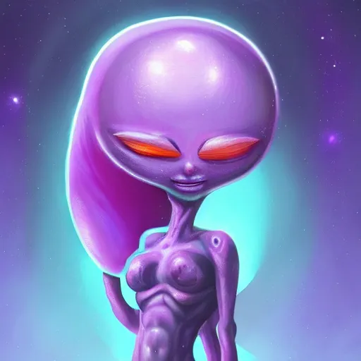 Prompt: purple alien, digital painting, ultradetailed, artstation, oil painting, ultradetailed, artstation