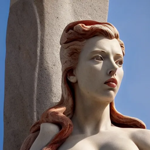 Prompt: scarlet johansson as a marble statue