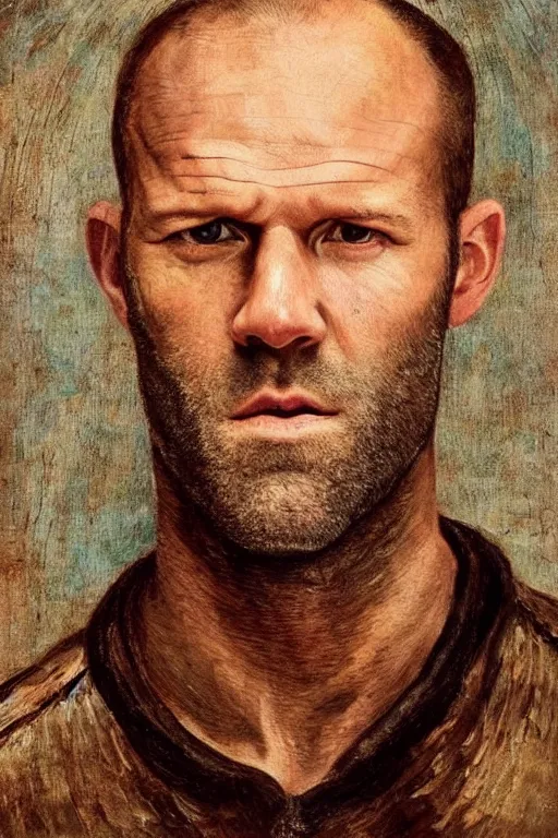 Prompt: a portrait from jason statham, renaissance painting