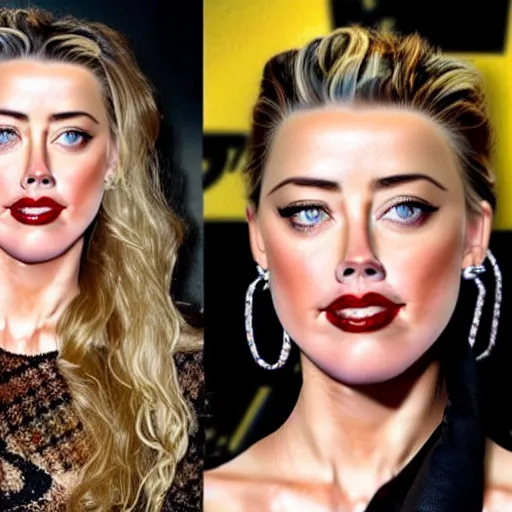 Image similar to gourd with face of amber heard hybrid intercross amber heard mix as a gourd