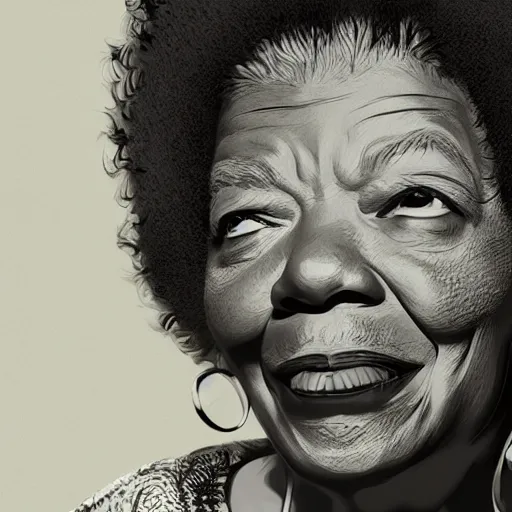 Image similar to studio portrait of maya angelou cosplay miles davis, absurdly beautiful, elegant, young sensual graceful, ultrafine hyperrealistic detailed face illustration by kim jung gi, irakli nadar, sharp focus, bright colors, matte, octopath traveler, final fantasy, unreal engine highly rendered, global illumination, radiant light, intricate environment