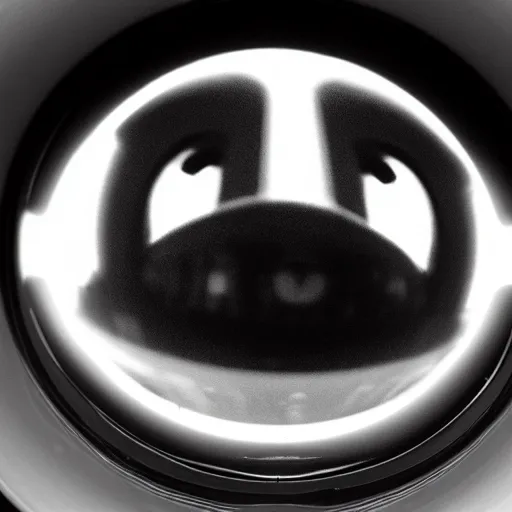 Image similar to super Mario face closeup fisheye lens, night vision,4k,photograph,scary