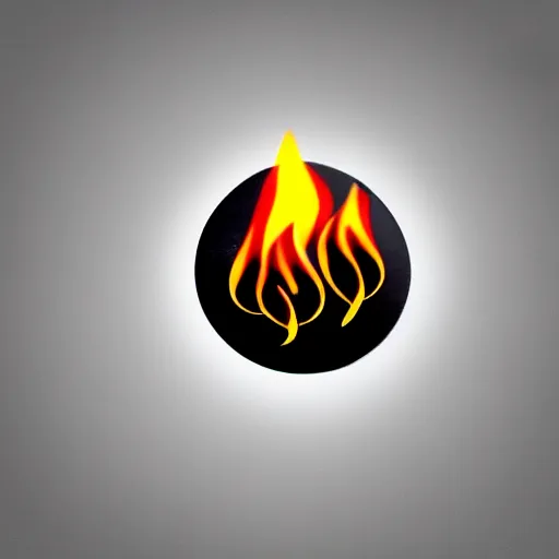 Image similar to a photo of a retro 1 9 7 0 s minimalistic clean fire flames warning label enamel pin, cinematic lighting, behance