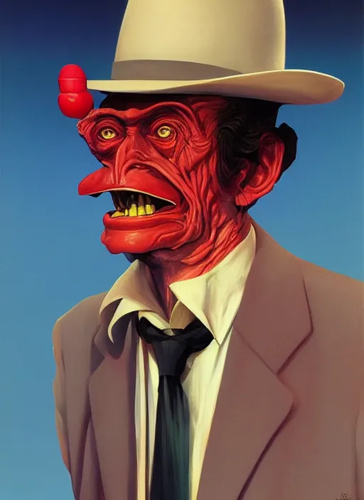 Image similar to portrait of Kolchak, detailed, coherent, painted by Edward Hopper, Wayne Barlowe, James Gilleard, airbrush, art by James Jean