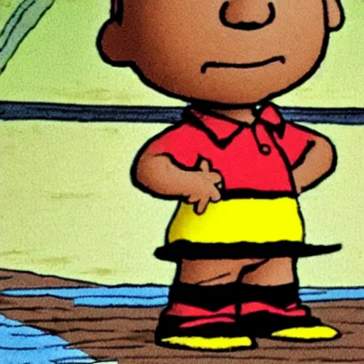 Image similar to cartoon scene of bill cosby as charlie brown