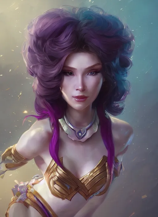 Image similar to evelyn, from league of legends, au naturel, hyper detailed, digital art, trending in artstation, cinematic lighting, studio quality, smooth render, unreal engine 5 rendered, octane rendered, art style by klimt and nixeu and ian sprigger and wlop and krenz cushart