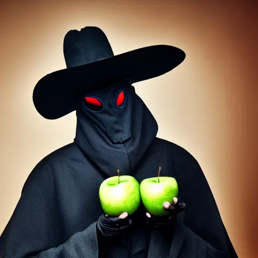 Plague Doctor Eating An Apple 4 K Still 3 5 Degree Stable