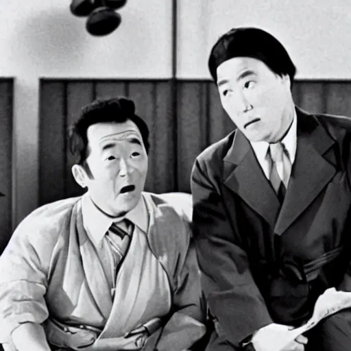 Image similar to comedy movie still from 2 0 2 1 by hisaji hara