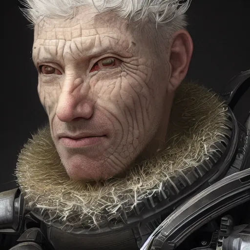 Prompt: ultra detailed, 4 k portrait of a cyborg man by rachel ruysch