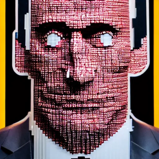 Prompt: uhd statue of john hamm made entirely of spam. spam john hamm. correct face. photo by annie leibowitz.