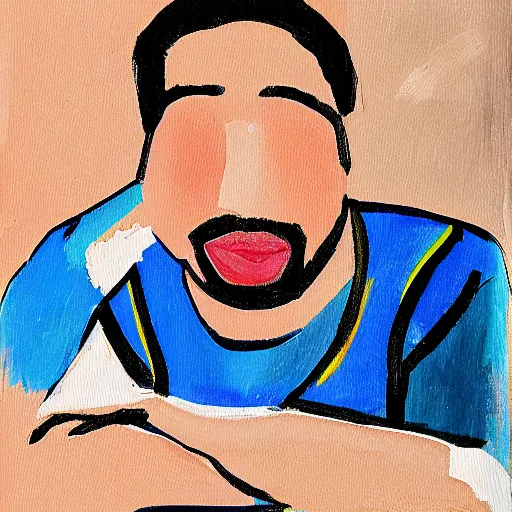 Image similar to a man, painted in microsoft paint