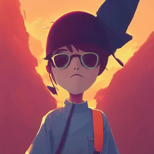 Image similar to face icon stylized minimalist flcl, loftis, cory behance hd by jesper ejsing, by rhads, makoto shinkai and lois van baarle, ilya kuvshinov, rossdraws global illumination