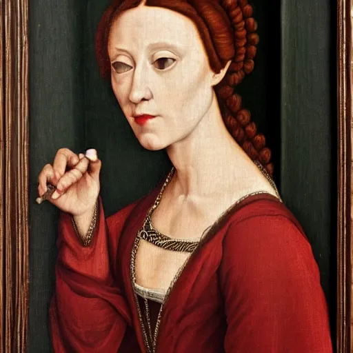 Prompt: a renaissance style portrait painting of Vampire