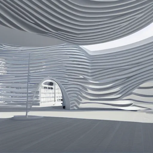 Image similar to parametric design architecture maternity centre in Azerbaijan, unreal engine 5, 8k