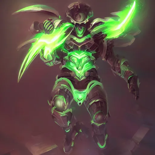 Prompt: jr oppenheimer with green glowing eyes charging energy around him, dramatic standing pose, intricate, elegant, highly detailed, centered, digital painting, artstation, concept art, smooth, sharp focus, league of legends concept art, wlop.