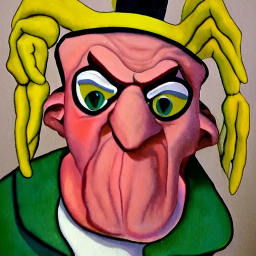 Image similar to pulcinella as mr burns, painted by antoinette kelly