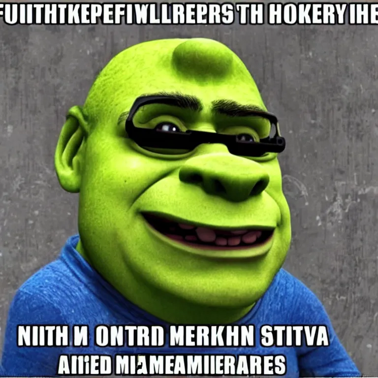 funny shrek with cyberpunk glasses, meme | Stable Diffusion | OpenArt