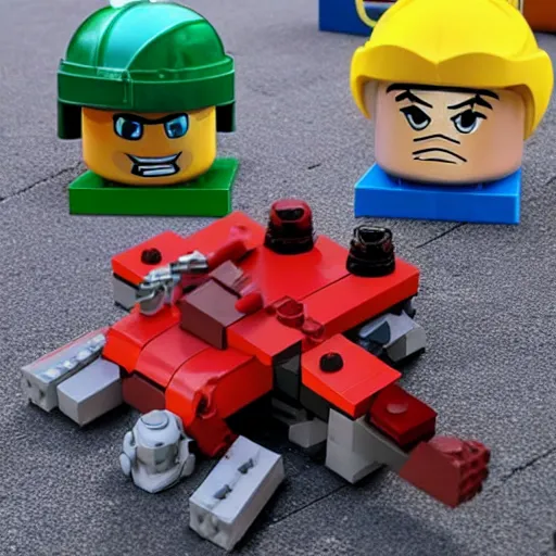 Prompt: civil war with legos