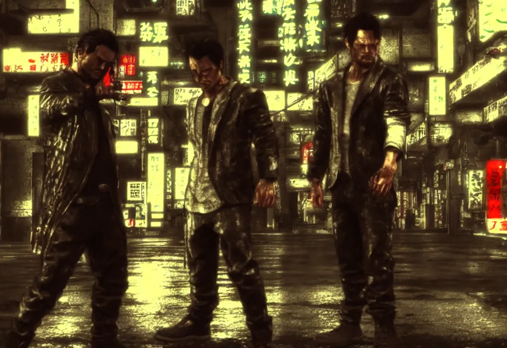 Prompt: film by madhouse and by takeshi koike, tokyo streets cyberpunk style, max payne blood, realistic