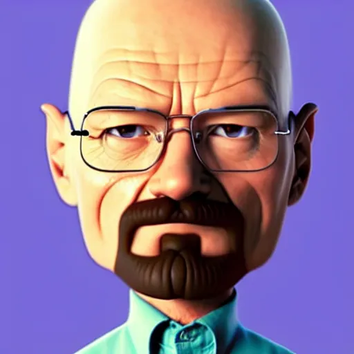 Image similar to walter white as a pixar character