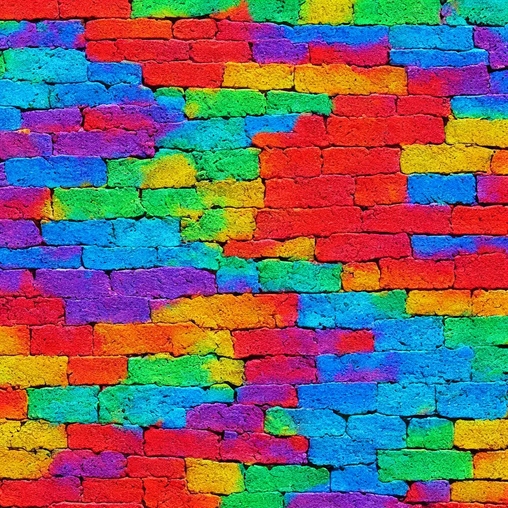 Image similar to rainbow painted brick texture