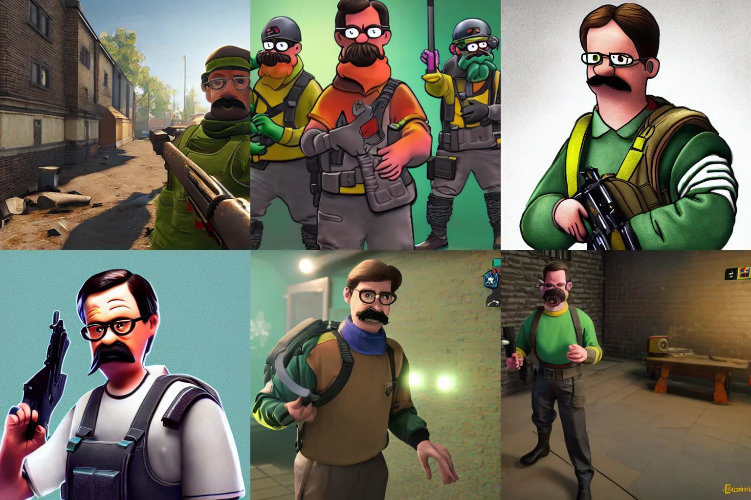 Prompt: Ned flanders in rainbow six siege