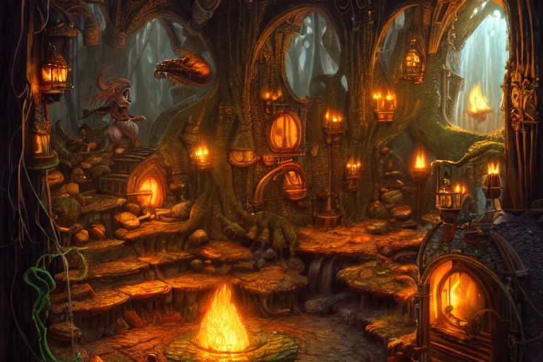 Image similar to an elaborate and detailed scene from salamandastron by brian jacques, detailed, fantasy concept art, cinematic lighting, beautiful