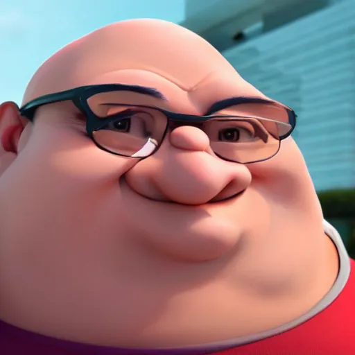 Image similar to Realistic Peter Griffin with a cleft chin, volumetric lighting, high-detail face, face enhance, 4k resolution, octane render,