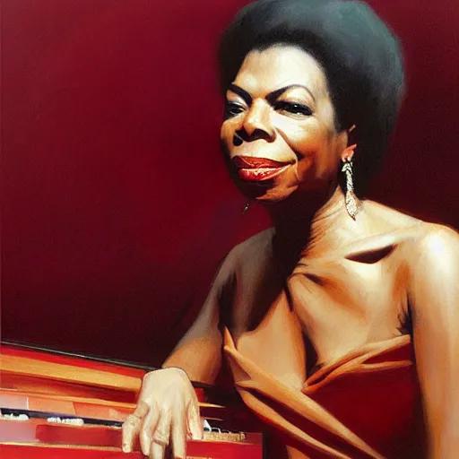 Image similar to portrait nina simone by leng jun and singer sargent, hyper real