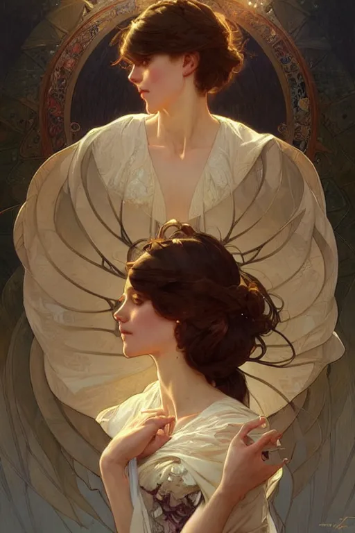 Prompt: i've met you thousands of times in thousands of stories, romantic, elegant intricate digital painting artstation concept art smooth sharp focus illustration, art by artgerm and greg rutkowski and alphonse mucha