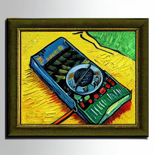Image similar to original Van Gogh painting of the WinAmp MP3 Player - 1880 Paint on Canvas