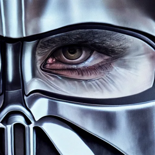 Prompt: hyperrealistic portrait of darth vader, bags of money reflected in his eyes, 4 k, highly detailed, beautifully rendered