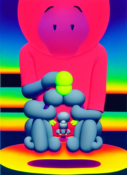 Image similar to kids see ghost by shusei nagaoka, kaws, david rudnick, airbrush on canvas, pastell colours, cell shaded, 8 k