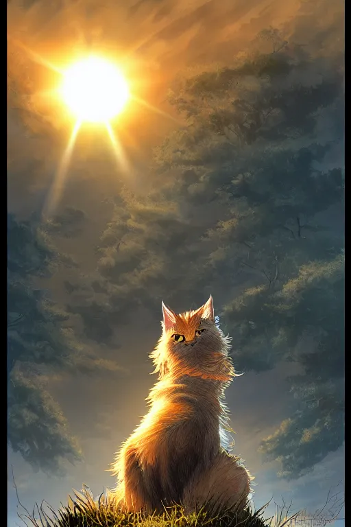 Image similar to a book cover for warrior cats by wayne mclouglin, depth of field, sun flare, hyper realistic, very detailed, backlighting, trending on artstation