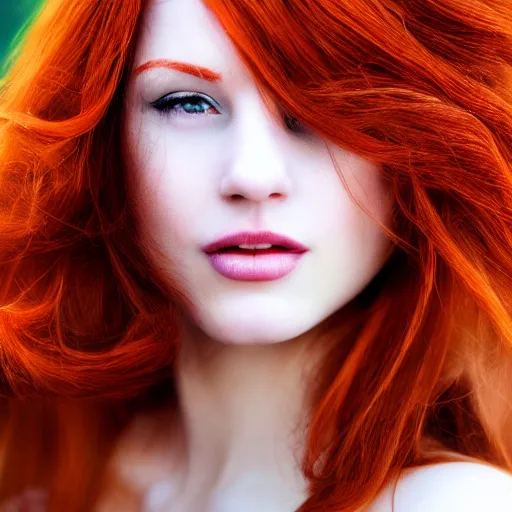 Prompt: beautiful redhead woman, minecraft, closeup