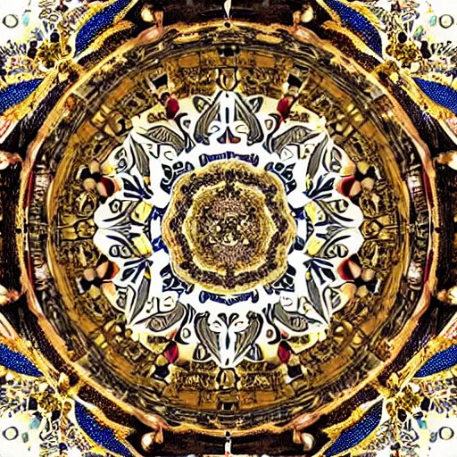 Prompt: baroque mandala Κατάγομαι από μια θλιβερή περι οχή Moje čelist je plná medu a žluči, a je to složité mechan ické okno la meva mandíbula es tà ple de mel i la bilis, i és complex, és una finestra a tra vés del qual mecànica putes mir acle es veuen Sono finito in un