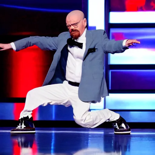 Prompt: walter white breakdancing on america's got talent