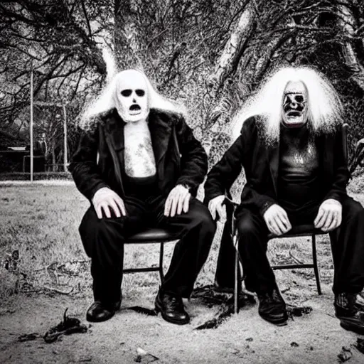 Prompt: creepy old men for a death metal album cover