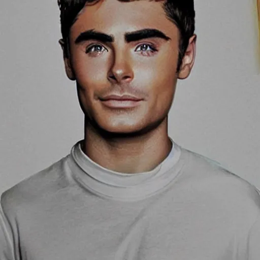 Image similar to “a realistic detailed photo of a guy who is an attractive humanoid who is half robot and half humanoid, who is a male android, Zac Efron, shiny skin”