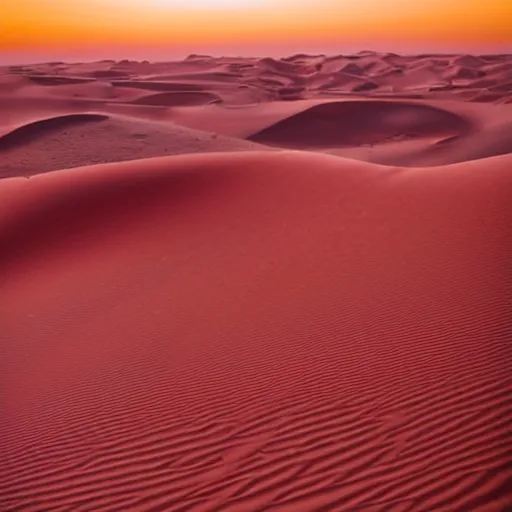 Image similar to a red camping chair in the middle of the sahara desert