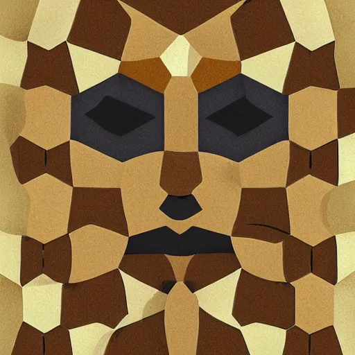 Image similar to face portrait of a woman, hexagon polygon, bees