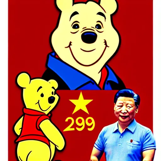 Image similar to xi jinping winnie the pooh in the style of cuban communist propaganda poster art in the year 1 9 8 7 ultra realistic, concept art, intricate details, highly detailed, photorealistic, octane render, 8 k, unreal engine. art by artgerm and magali villeneuve