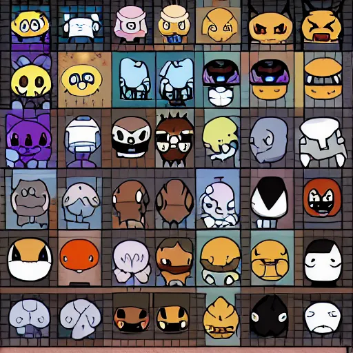 Image similar to binding of isaac pokemon turntable sprite sheet