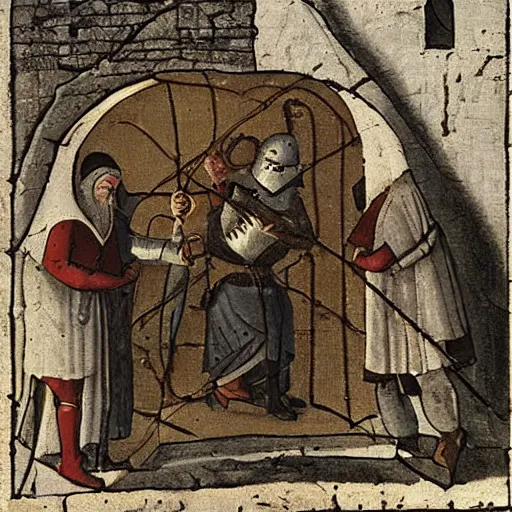 Image similar to medieval people encased in a glacial prison