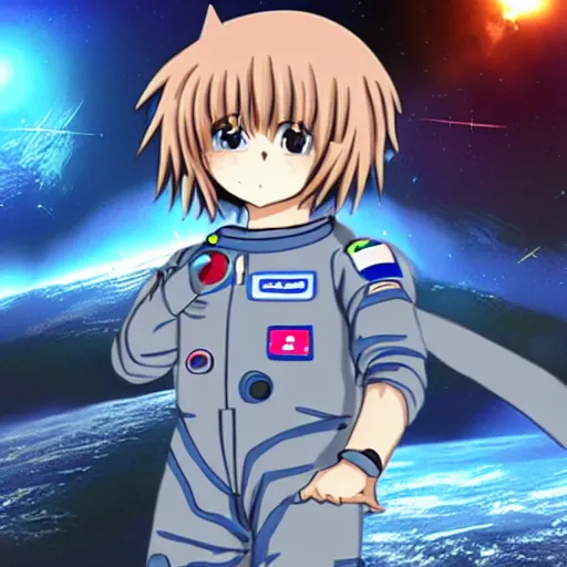 Image similar to an anime boy wearing a space suit