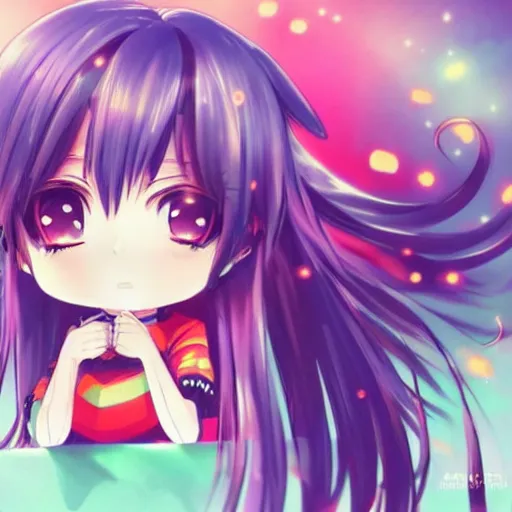 Prompt: a chibi, anime style, colorful, cgsociety, cute, warm