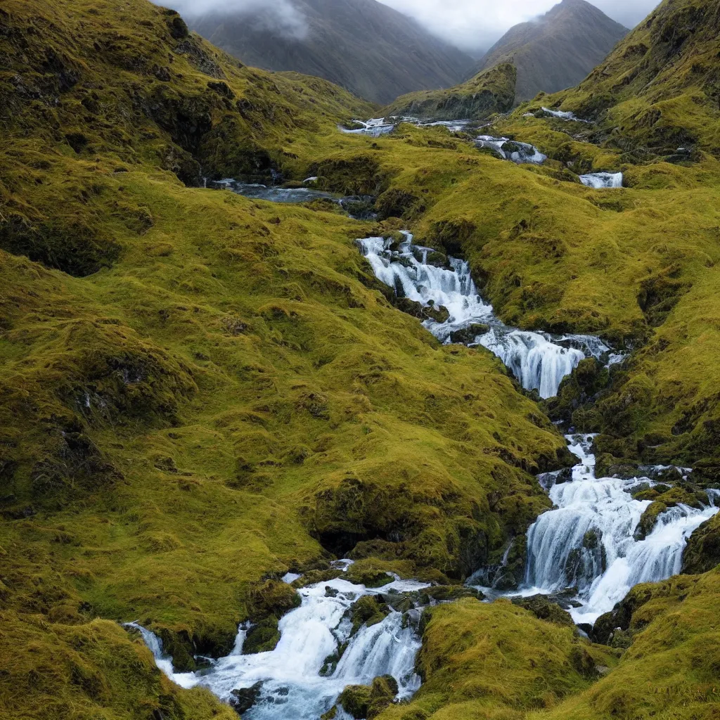 Image similar to Lord of the rings landscape in newzealand high quality