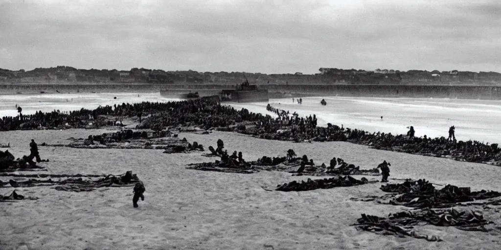 Image similar to omaha beach, ww 2